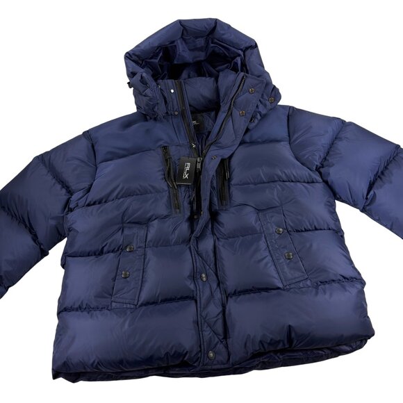 Ralph Lauren RLX Garston Hooded Down Puffer Ski Jacket Mens XXL Navy NWT - Picture 1 of 13